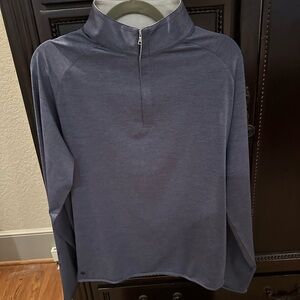 Peter Millar Navy and Light Gray Half-Zip Pullover